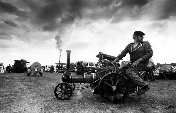 Richard Doran steaming ahead on his miniature traction engine at Durham