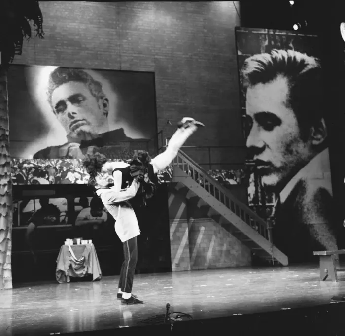 Framed Print : Richard Gere as Danny and Jacquie Ann Carr seen here in rehearsal for the musical