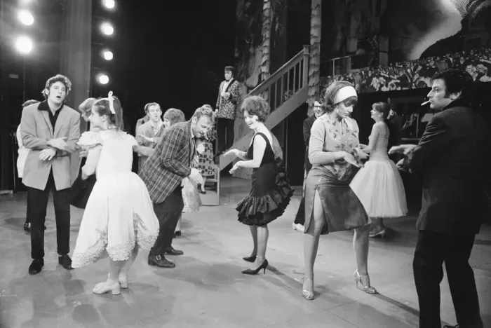 Framed Print : Richard Gere as Danny Zuko (left) seen here on stage at the Coventry Theatre during a