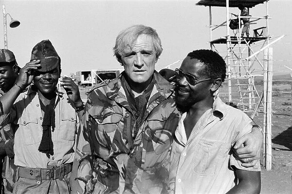 Richard Harris on the set of The Wild Geese in Northern Transvaal, South Africa