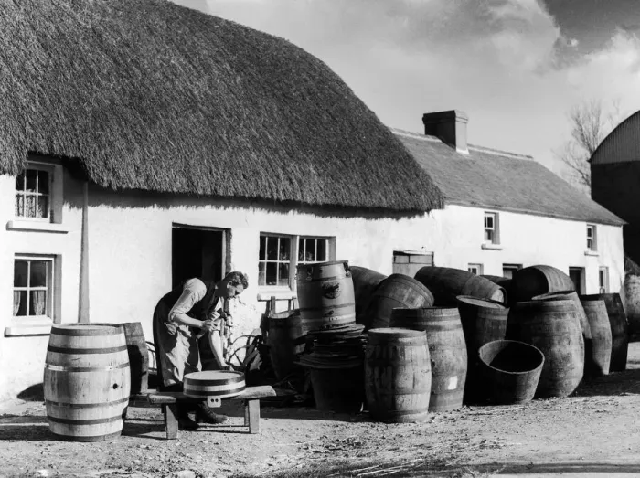 Framed Print : Richard Wadding seen here at work at the cottage cooperage at Killinick in County Wexford Framed Print : Richard Wadding seen here at work at the cottage cooperage at Killinick in County Wexford