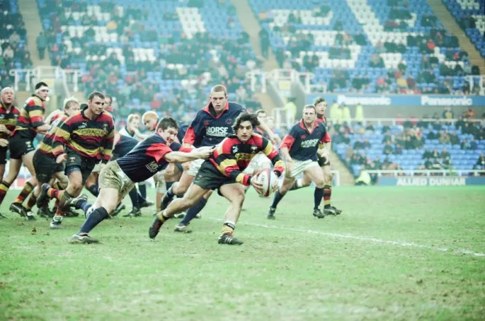 Framed Print : Richmond 40-22 London Scottish, English Rugby Union Premiership match at the Madejski