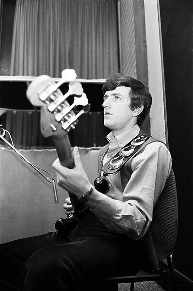 Rick Huxley bassist with the English pop rock group, Dave Clark Five in a recording