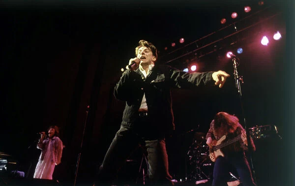 Ricky Ross lead singer of the Deacon Blue seen here perform at the Rock Against the Poll