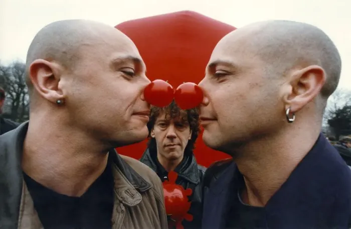 Framed Print : Right said Fred in red nose and no hair mode. Fred (left) Richard (right Framed Print : Right said Fred in red nose and no hair mode. Fred (left) Richard (right