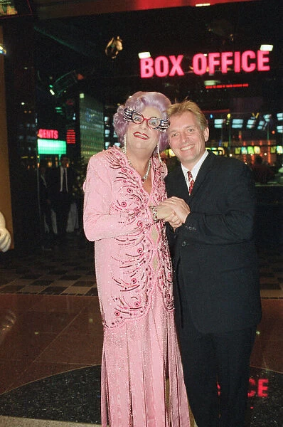 Rik Mayall and Dame Edna Everage at Warner Bros Multicomplex Cinema. 13th January 1998