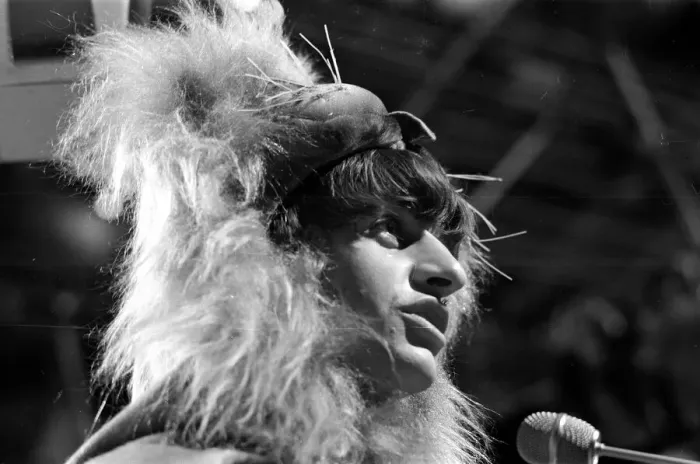 Framed Print : Ringo Starr from The Beatles rehearsing for the filming of Framed Print : Ringo Starr from The Beatles rehearsing for the filming of