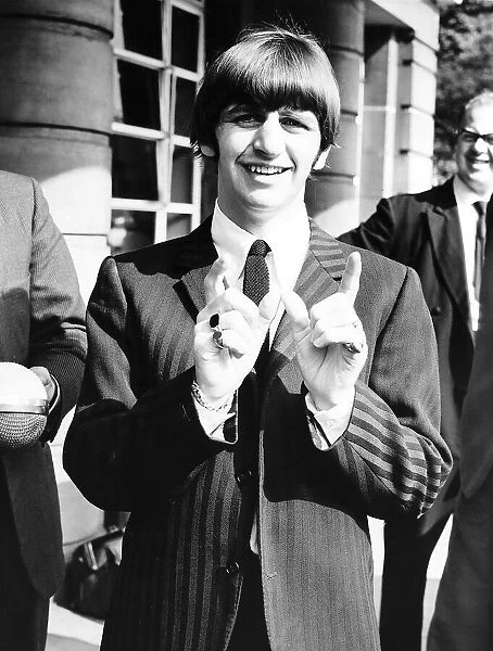 Ringo Starr Drummer wih The Beatles outside Queen Charlotte