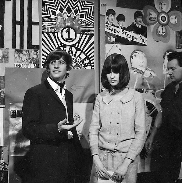 Ringo Starr, hostess Cathy McGowan and director Robert Fleming on the set of TV show