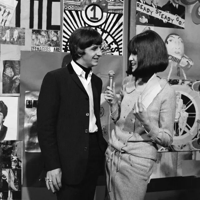 Framed Print : Ringo Starr interviewed by hostess Cathy McGowan on the set of TV show Ready Framed Print : Ringo Starr interviewed by hostess Cathy McGowan on the set of TV show Ready