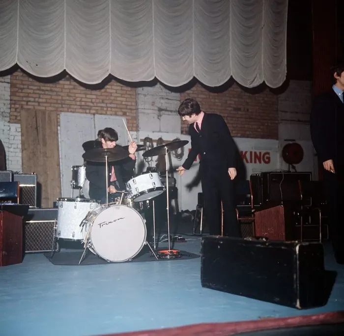 Framed Print : Ringo Starr and John Lennon of The Beatles at the Futurst Theatre Scarborough 11 Framed Print : Ringo Starr and John Lennon of The Beatles at the Futurst Theatre Scarborough 11