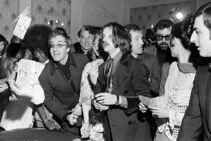Framed Print : Ringo Starr with Peter Sellers play roulette at Les Ambassadeurs club party after Framed Print : Ringo Starr with Peter Sellers play roulette at Les Ambassadeurs club party after