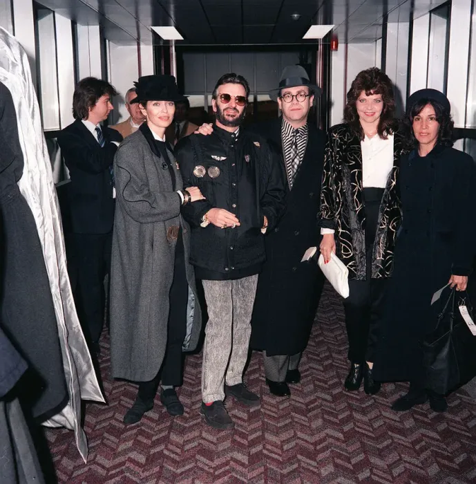 Framed Print : Ringo Starr with wife Barbara Bach and Elton John and wife Renata John at LAP Framed Print : Ringo Starr with wife Barbara Bach and Elton John and wife Renata John at LAP