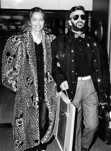 Ringo Starr and his wife Barbara Bach pictured yesterday at Heathrow, leaving for Nice