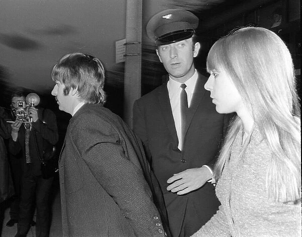 Ringo Starr and his wife Maureen October 1967 leave after the memorial service for Brian