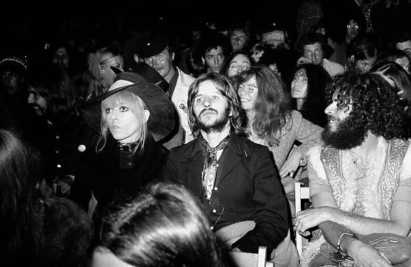 Ringo Starr and his wife watching Bob Dylan at The Isle of Wight Festival
