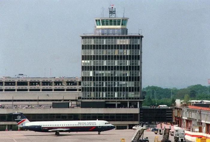 Framed Print : Ringway Airport Manchester Control Tower May 1989 Britsh Airways BAC 111 aircraft