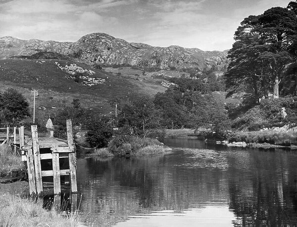 The River Shiel at the entrance to Loch Shiel. 20th October 1945