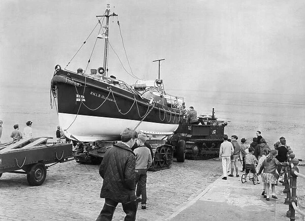 The RNLB lifeboat Oldham IV on the slipway at Hoylake Lifeboat Station