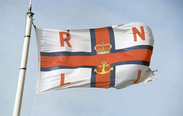 RNLI flag at Barry Dock Lifeboat station. Circa 1990s