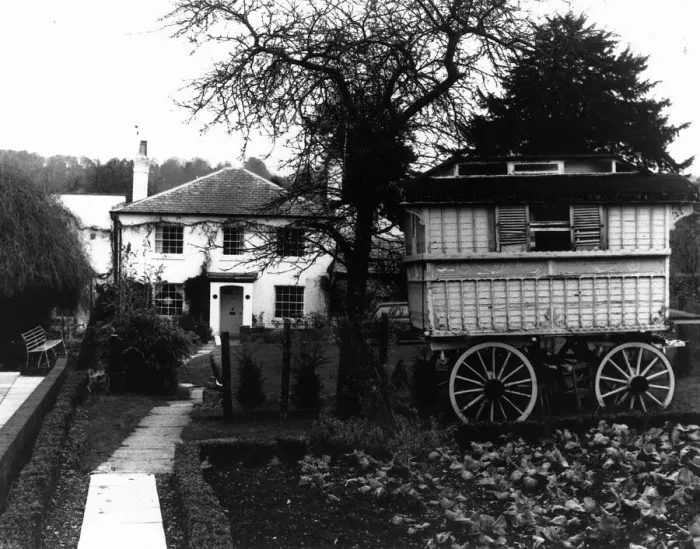 Framed Print : Roald Dahl writer author house with garden and gipsy caravan converted by him as a Framed Print : Roald Dahl writer author house with garden and gipsy caravan converted by him as a