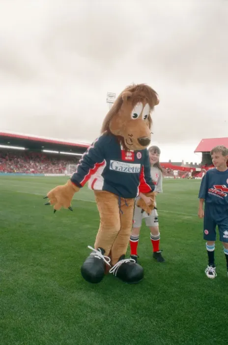 Framed Print : Roary, the Boro Lion mascot, makes his debut at Ayresome Park at a Charity Gala Day Framed Print : Roary, the Boro Lion mascot, makes his debut at Ayresome Park at a Charity Gala Day