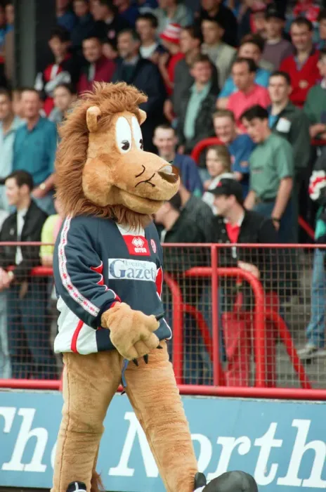 Framed Print : Roary, the Boro Lion mascot, makes his debut at Ayresome Park at a Charity Gala Day Framed Print : Roary, the Boro Lion mascot, makes his debut at Ayresome Park at a Charity Gala Day