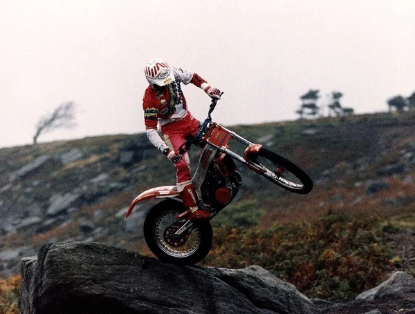 Rob Crawford MotorBike racer Competing in motorcycle trials in Richmond North Yorks