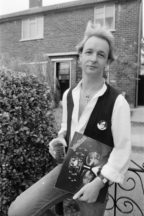 Framed Print : Rob Halford, member of heavy metal rock group Judas Priest, pictured at home