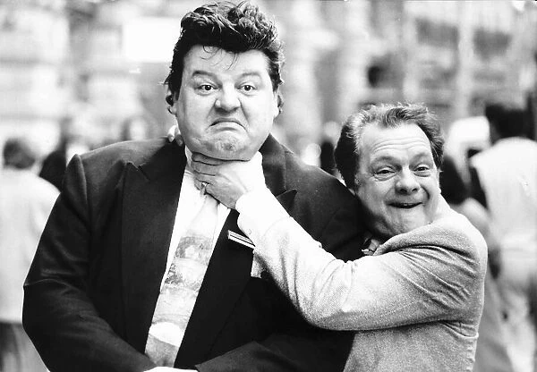 Robbie Coltrane actor and comedian with co-star David Jason in a scene DBase