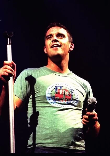 Robbie Williams in concert at Slane Castle, Ireland August 1999 Controversial pop