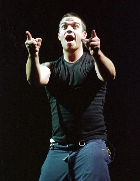 Robbie Williams in concert at Wembley Arena February 1998