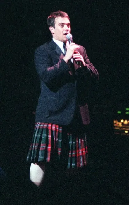 Framed Print : Robbie Williams in a Kilt at the SECC Glasgow February 1999