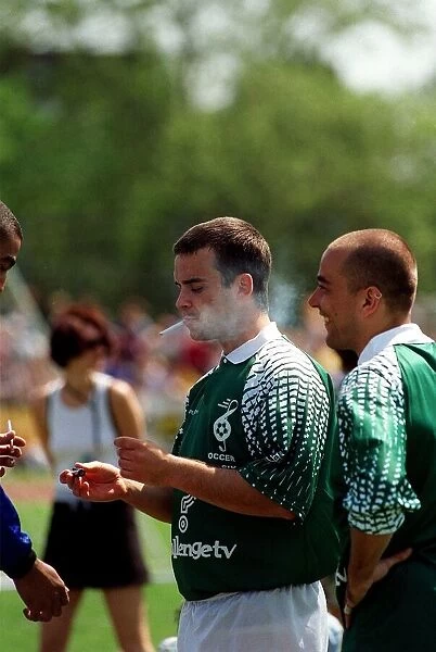 Robbie Williams Singer May 98 Pop star playing in a celebrity football match