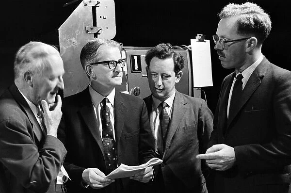 Robert Cant, second from the left, during TV University filming. 3rd September 1964