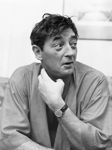Robert Mitchum Actor in his hotel room in London He is in London to prepare for his next