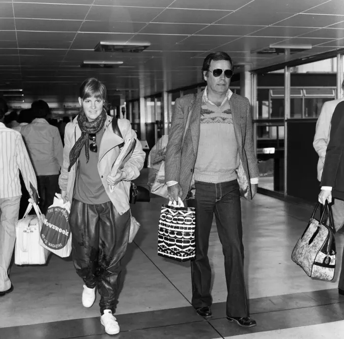 Framed Print : Robert Wagner and his 18-year-old daughter Katie at London Airport to fly to Los Angeles Framed Print : Robert Wagner and his 18-year-old daughter Katie at London Airport to fly to Los Angeles