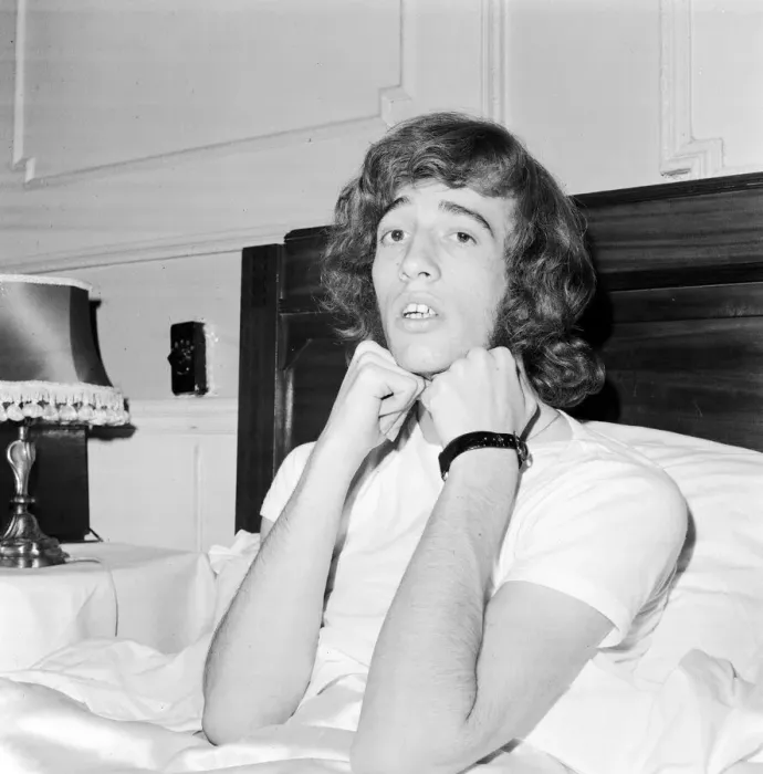 Framed Print : Robin Gibb (18), lead singer of chart topping pop group The Bee Gees at Regent Framed Print : Robin Gibb (18), lead singer of chart topping pop group The Bee Gees at Regent