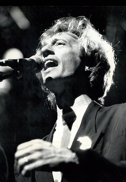 Robin Gibb of the Bee Gees, in concert at the Birmingham NEC. 22  /  6  /  1989
