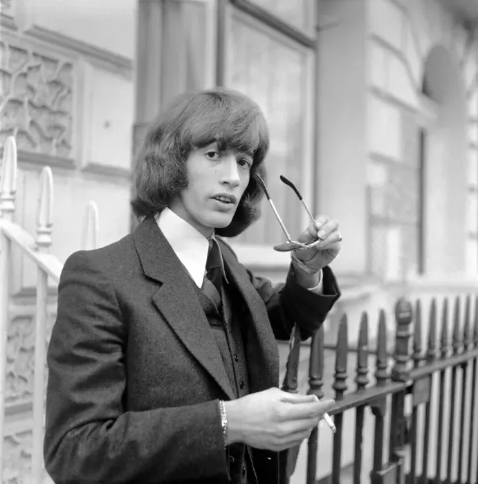 Framed Print : Robin Gibb of the Bee Gees pop group in London. April 1969 Framed Print : Robin Gibb of the Bee Gees pop group in London. April 1969