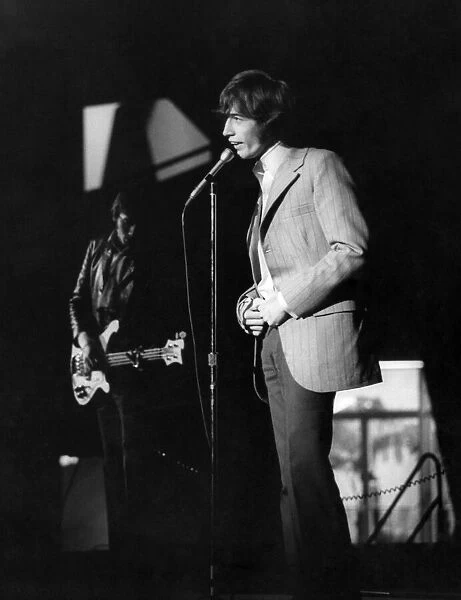 Robin Gibb of the Bee Gees pop group pictured during rehearsals in Anaheim Convention