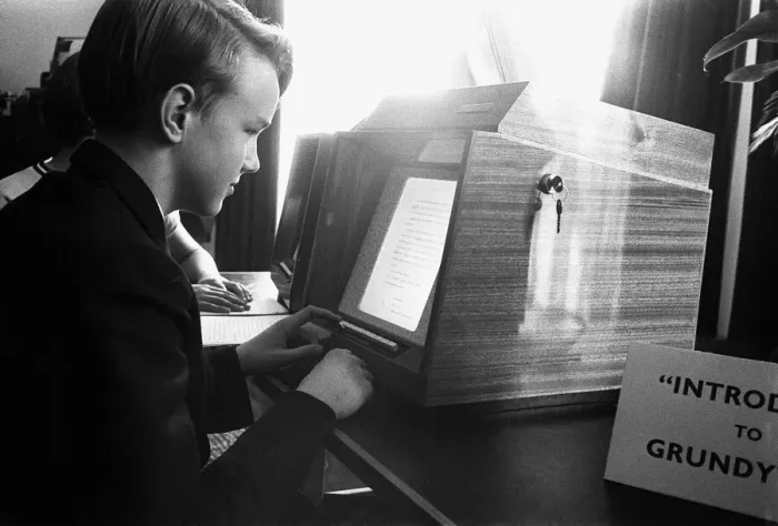 Framed Print : Robot Teacher September 1962 Rognvald Gunn student from Henley aged 14 years old