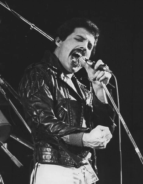 Rock group Queen in concert 2nd December 1980. Freddie Mercury