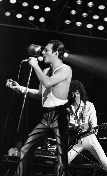 Rock group Queen in concert at the NEC Arena in Birmingham 31st August 1984
