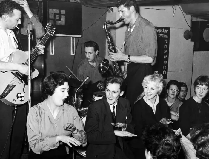 Framed Print : The Rock and Roll restaurant. People Hand Jive in front of the band. 27th November 1956 Framed Print : The Rock and Roll restaurant. People Hand Jive in front of the band. 27th November 1956