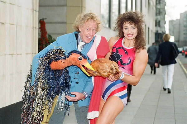 Rod Hull and Emu seen here atttacking Gladiator Scorpio during British Turkey Christmas