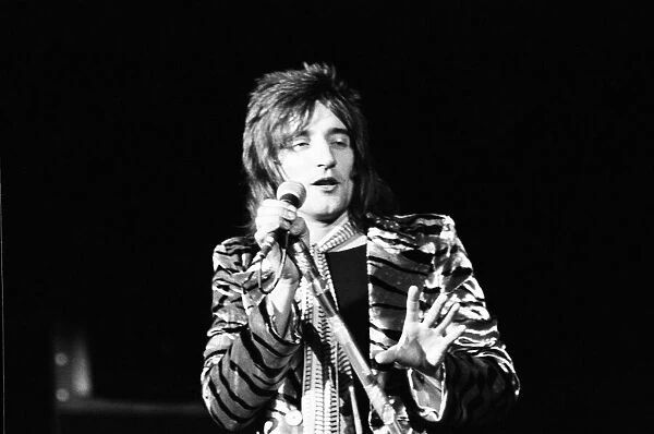 Rod Stewart of The Faces performing at The Bardney Pop Festival in Licolnshire