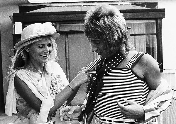 Rod Stewart Rock Singer with Britt Ekland May 1976 Dbase MSI