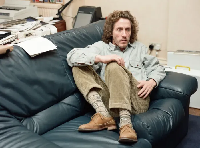 Framed Print : Roger Daltrey, lead singer of British rock group The Who, pictured in his London office