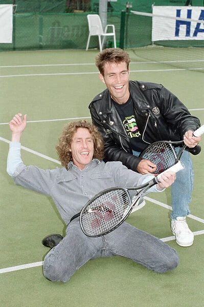 Roger Daltrey, singer of British rock group The Who with Australian tennis player Pat